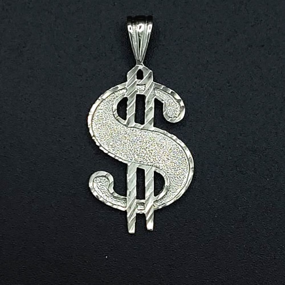 925 Sterling Silver 𝅺$ dollar sign pendant